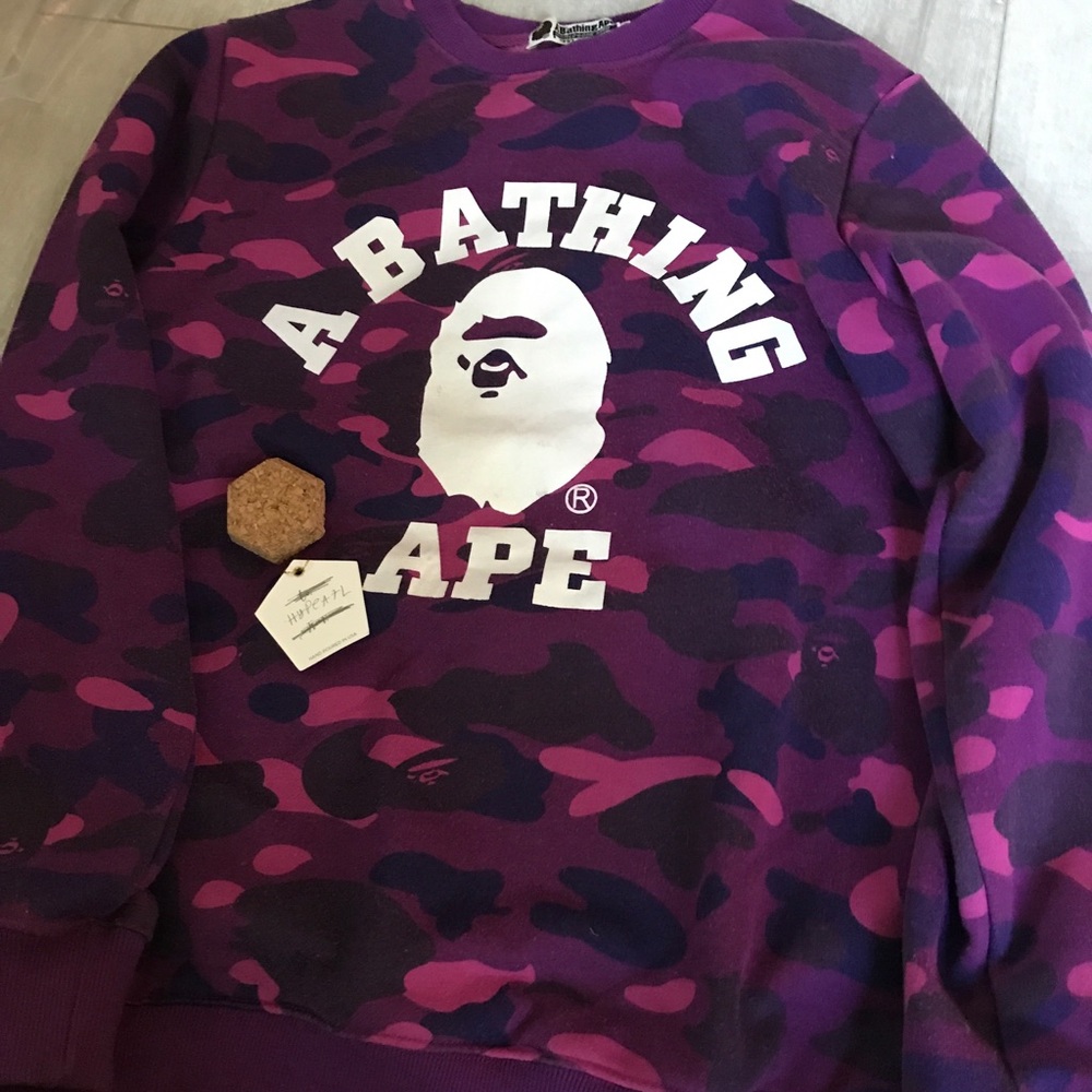 BAPE COLLEGE CREWNECK PURPLE CAMO